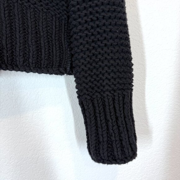 Free People My Only Sunshine Sweater Black Chunky Mock Neck Small - Picture 7 of 12